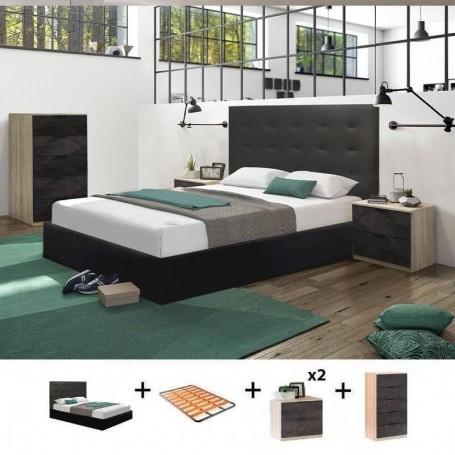 Pack Quarto Completo Alaya c/ Cama Armani + Estrado (200x160cm)