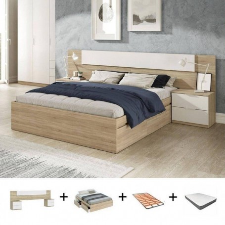 Pack Quarto Completo Kendra/Alaya + Estrado + Colchão Premium 17HR (190x150cm)