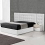 Pack Cama Armani XL c/ Cabeceira Longa (Branca) + Estrado (200x180cm)