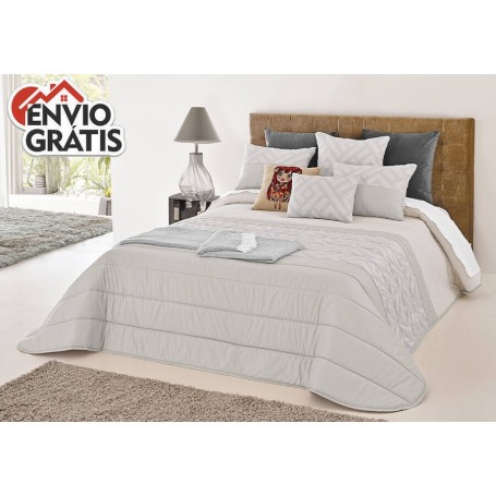 Conjunto de Colcha Elis 250x260cm - Cinza (c/ Entrega GRÁTIS)