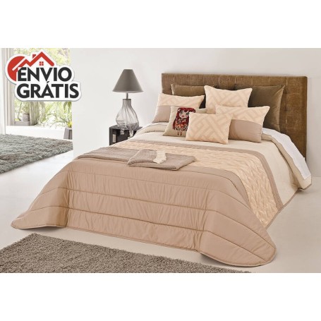 Conjunto de Colcha Elis 250x260cm - Taupe (c/ Entrega GRÁTIS)