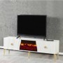 Base TV Lizbon c/ Ef. Lareira e Sis. Som Inc. (180x58x36cm)