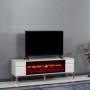 Base Tv Isik c/ Ef. Lareira e Sis. Som Inc.(150x55x36cm)