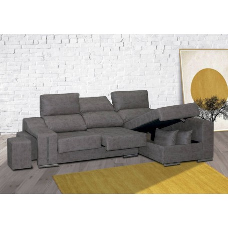 Sofá 2L + Chaise Long c/ Puffs Rio (265x140cm)