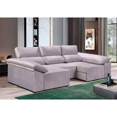 Sofá 1L + Dupla Chaise Long c/ Cama Santiago (255x150cm)