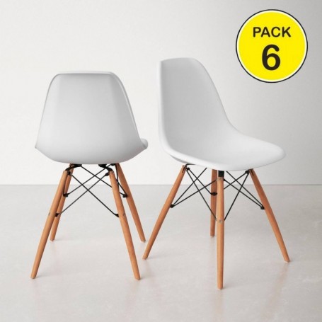 Pack de 6 Cadeiras Dinamarca (Branco)