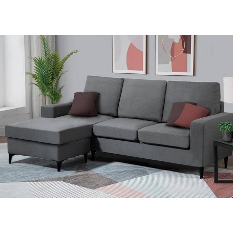 Sofá 2L + Chaise Long Reversível Granada (300x150cm) c/ OFERTA Smart TV 24'' Grunkel