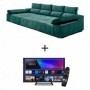 Sofá 2L c/ Dupla Chaise Jupiter (340x160cm) c/ OFERTA Smart TV 32'' Grunkel