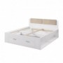 Pack Cama Galaxy (Branca) c/ 2 Mesas de Cabeceira + Estrado (200x160cm)